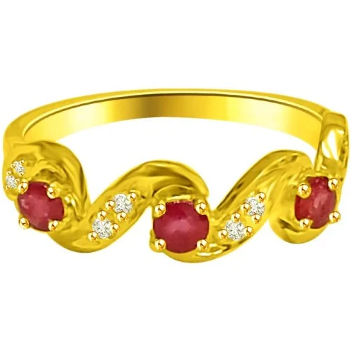 Classic Real Diamond & Ruby Gold Ring (SDR1221)