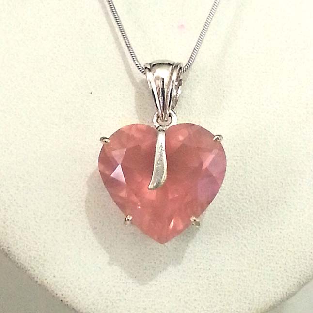 heart shaped rose quartz pendant