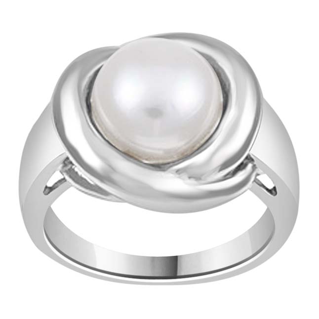 real pearl rings silver