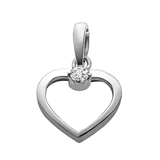 Love Cage - Real Diamond & Sterling Silver Pendants With 18” Chain