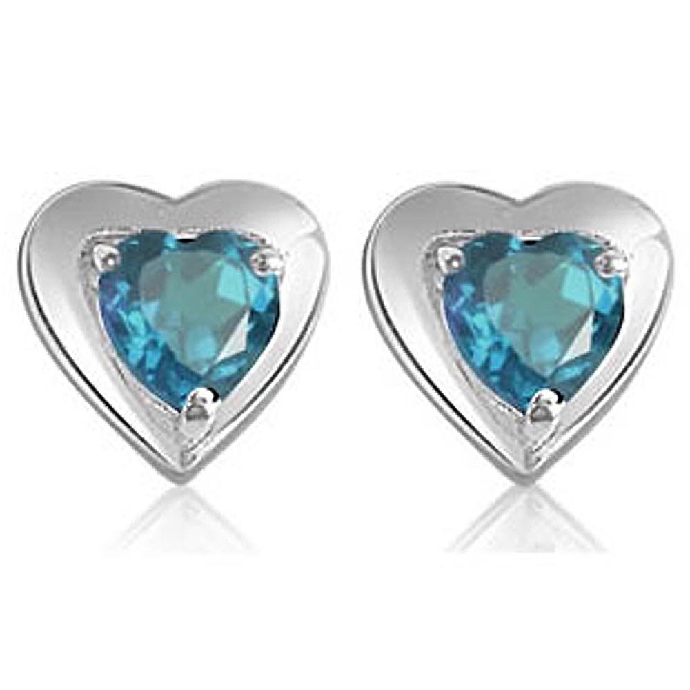 Heart Shaped Blue Topaz Earring & Pendnat With Chains | Surat Diamond ...