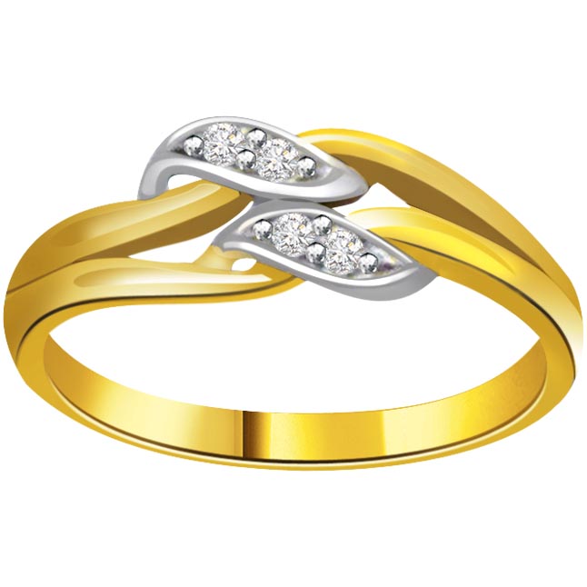 White Yellow Gold Rings, Two Toned Diamond Ring, Wedding and Engagement ...