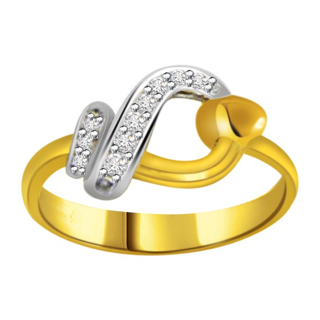 White Yellow Gold Rings, Two Toned Diamond Ring, Wedding and Engagement ...