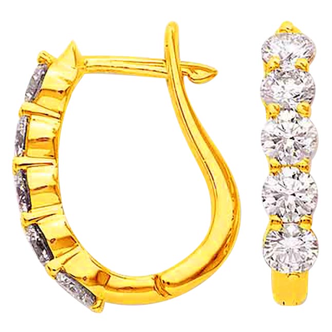 Golden Cage Diamond Bali Elegant Earrings| Surat Diamond Jewelry