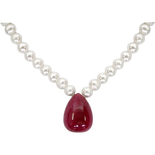 Ruby Pearl Necklace Buy Pearls Necklace Online In India Surat Diamond