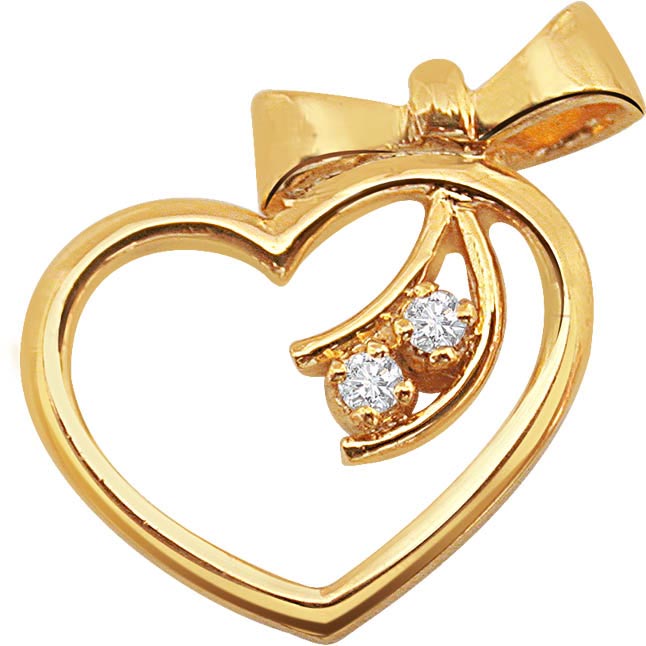 Unforgettable Heart Shaped Diamond Pendants In 18kt Gold -| Surat ...