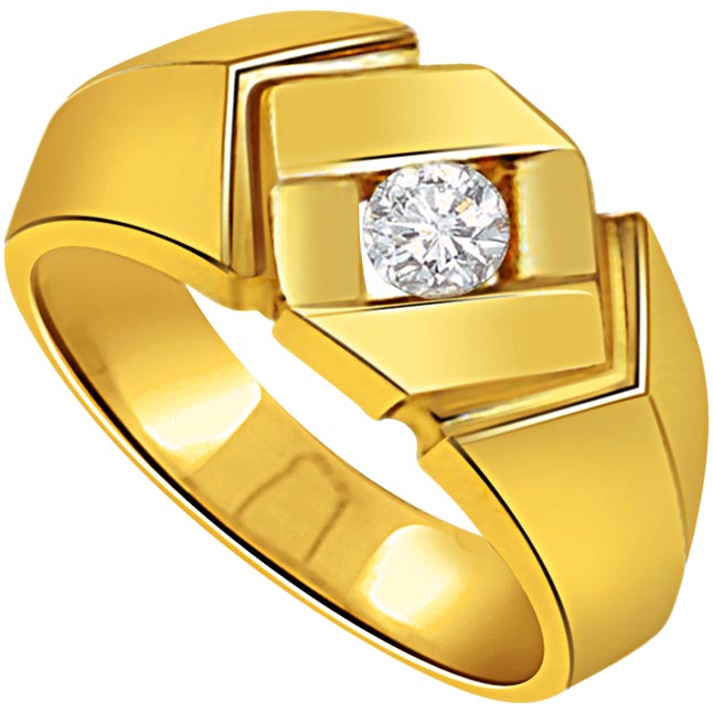 0.07ct Solitaire Mens Diamond 18K Rings Surat Diamond Jewelry