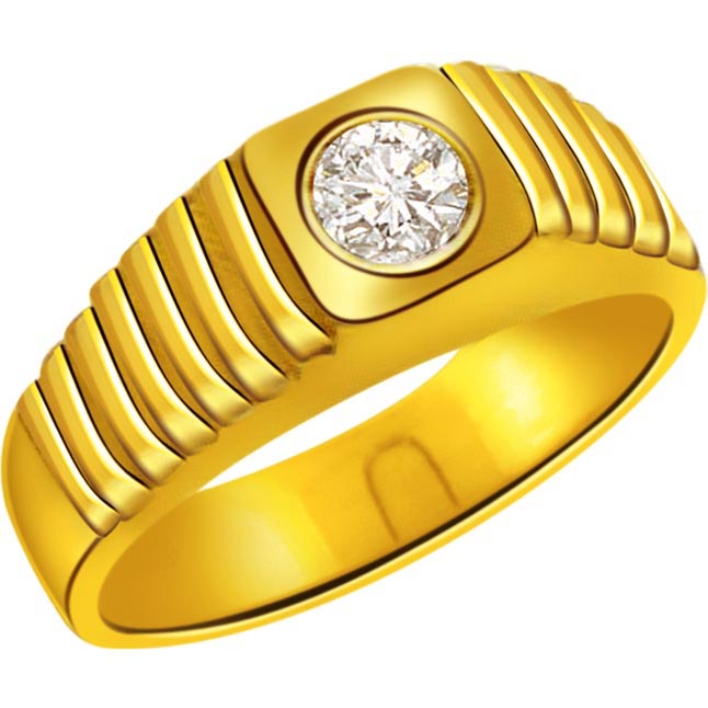 gents gold ring with diamond