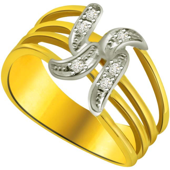 Swastik Diamond Gold Rings SDR637 - Best Prices N Designs| Surat ...