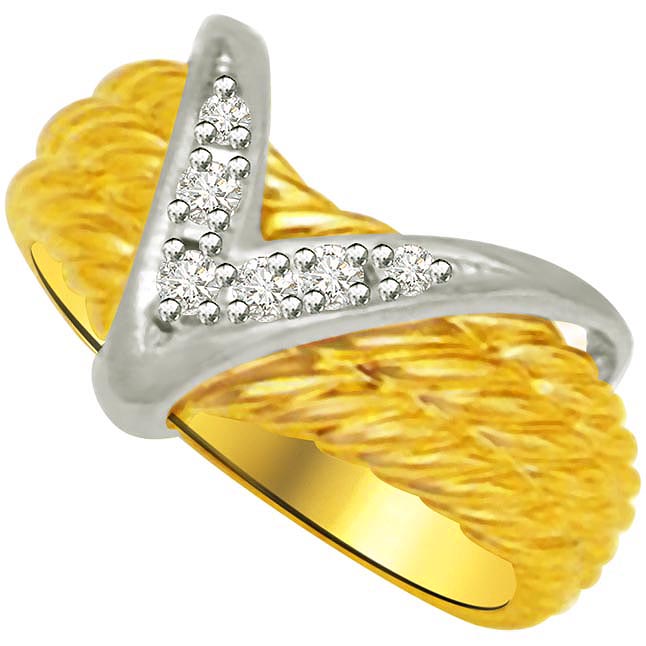 V Shape Diamond Gold Rings Sdr957 Best Prices N Designs Surat Diamond Jewelry