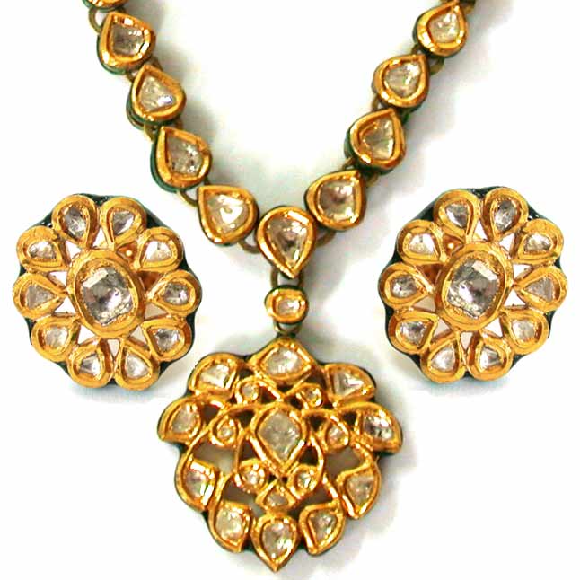 Meenakari Jadtar Jewelry Sets, Gold 