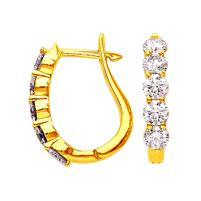 Golden Cage Diamond Bali Elegant Earrings