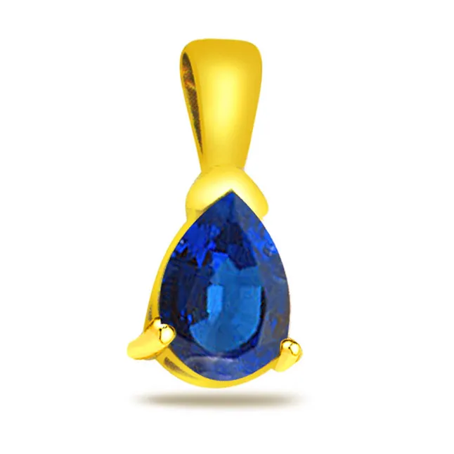 Blue Star - 1.00ct Blue Sapphire Gold Pendant (P526)