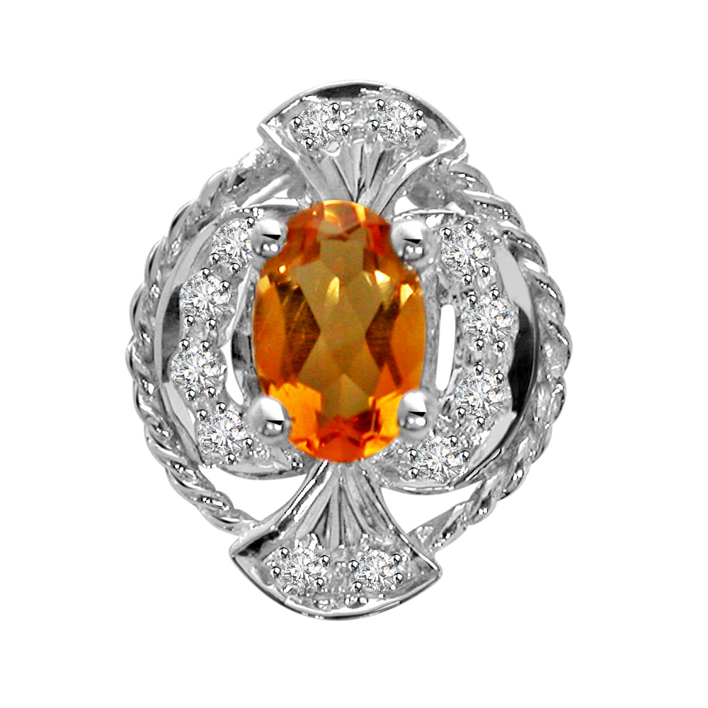 A Royal Affair - Real Diamond & Golden Topaz Pendant (P173)