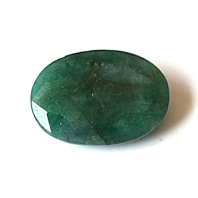 6.78cts Real Natural Oval Faceted Green Emerald Gemstone for Astrological Purpose (6.78cts Emerald)