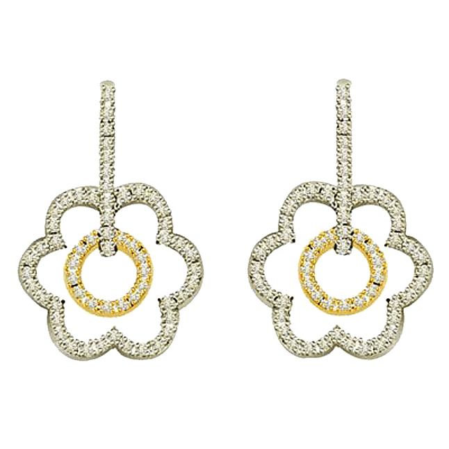 0.80 cts Two Tone Diamond Earrings (ER386) 