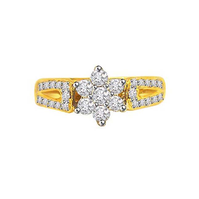 Love Me True Real Diamond Ring in 18kt Yellow Gold (SDR115)