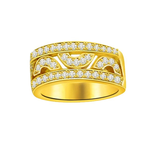 Trendy Real Diamond Gold Ring (SDR683)