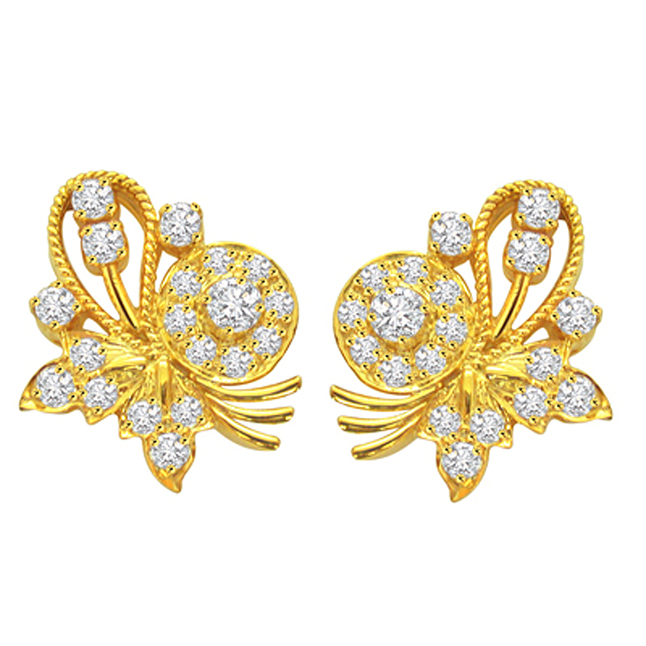 Butterfly Bud Diamond Earrings (ER23)