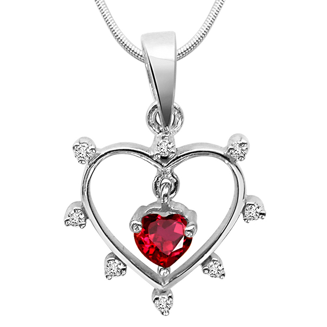 Queen of all Jewels - Diamond & Silver Pendant with 18 IN Chain (SDP24)