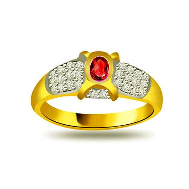 World of Dazzling Desire 0.30cts Diamond & Ruby Ring (SDR1024)