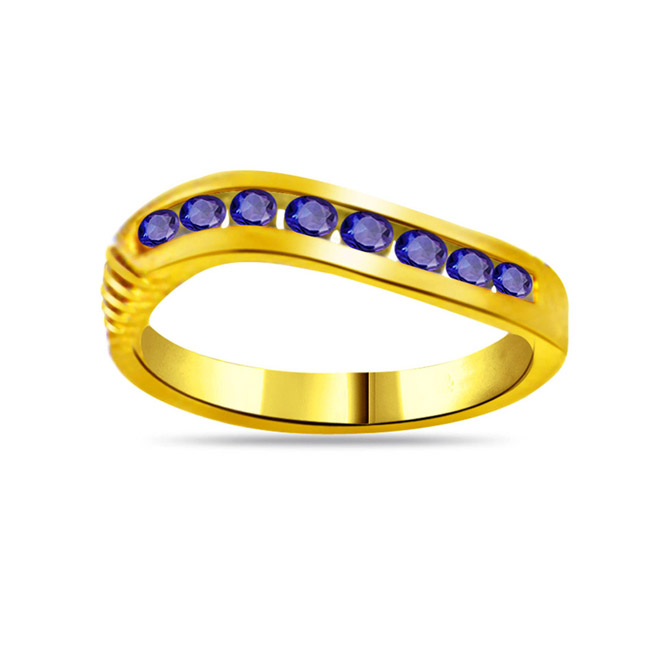 Blue Moonlight 0.24cts Round Sapphire Gold Ring (SDR1037)