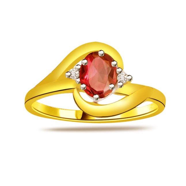 Real Diamond & Ruby Gold Ring (SDR1208)