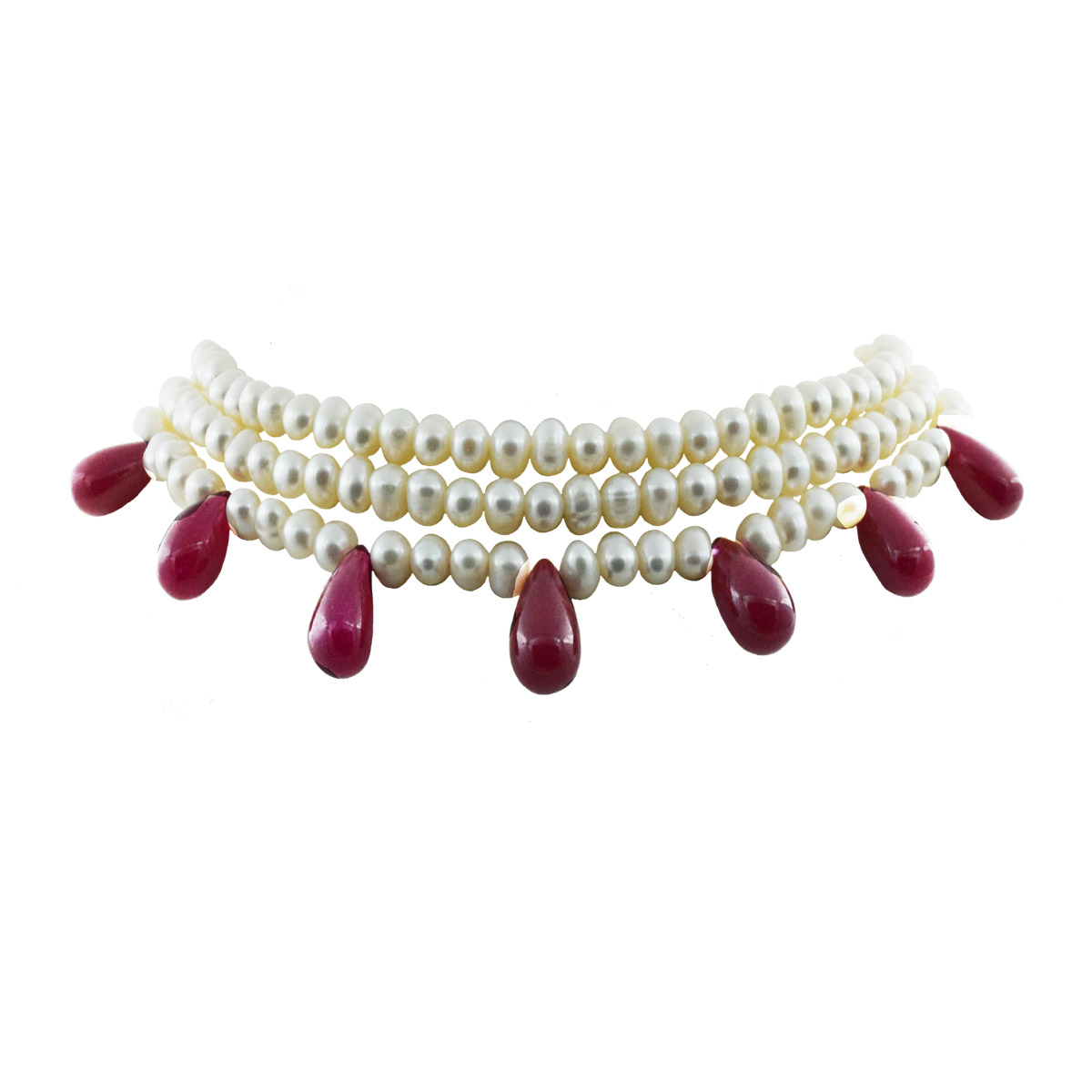 Ruby Rhapsody - Enchanted Pearl Cascade Choker (SN1039)