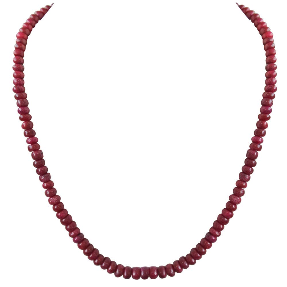 Stunning Surprise - Single Line Real Ruby Beads Necklace for Women (SN115)