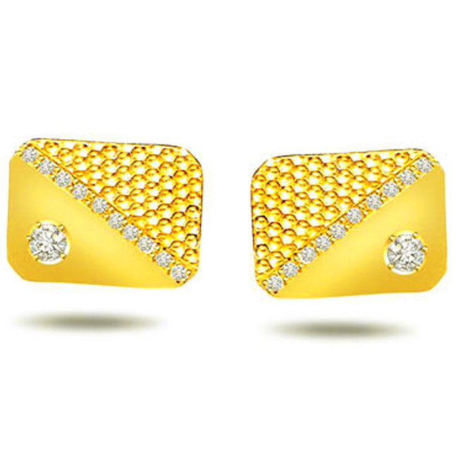 Coveted Cufflinks - 0.20ct VS Clarity Diamond Gold Cufflinks (CF7): A Timeless Gift for Him