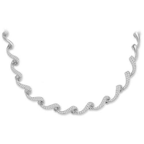 Twisted Curves 2.25cts VS Clarity Diamond Necklace (DN137)