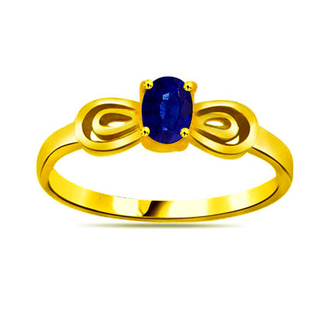 Real Oval Sapphire Gold Ring (SDR1135)