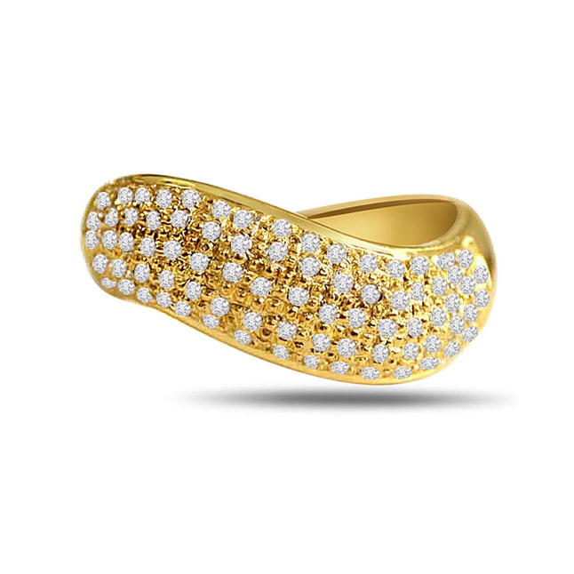 Sensation - Real Diamond 18K Gold Pave Set Ring (SDR7) 