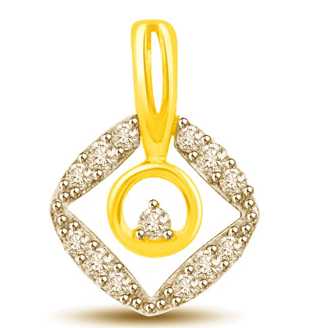 You Are in My Heart Two Tone Real Diamond & Gold Pendant (P980)