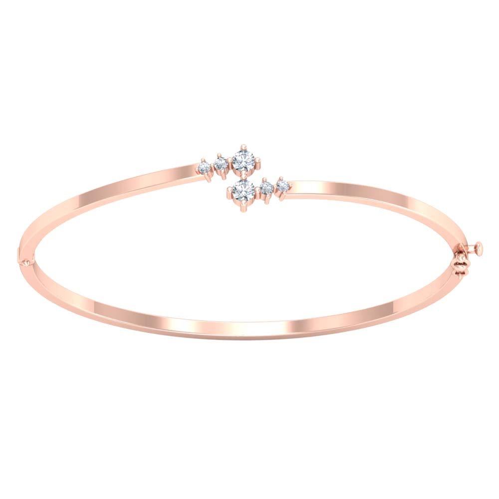 Real Diamond & Rose Gold Plated 925 Sterling Silver Bracelet for Her (SLBR2)