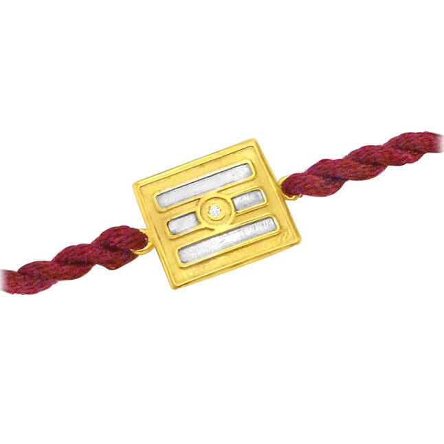 Eternal Purity Diamond & Gold Rakhi (SNDG4)