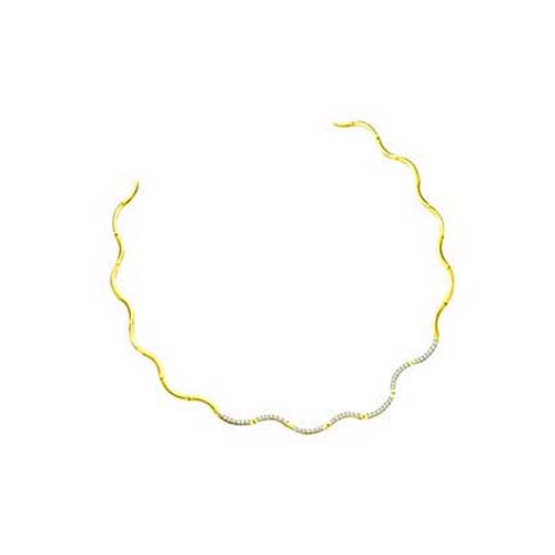 Wavy Sparkle 0.75 cts Real Gold Diamond Necklace (DN151)