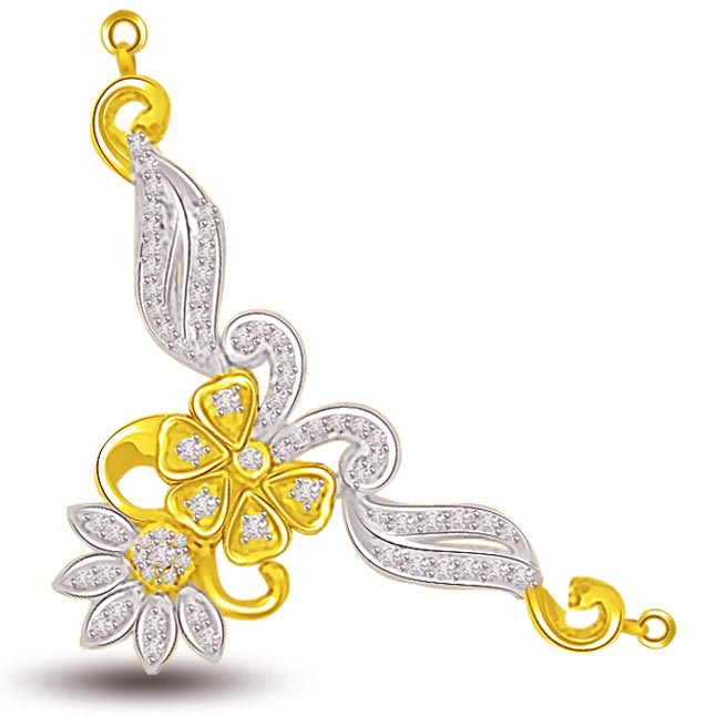 Petals Of Love Two Tone Diamond Mangalsutra Pendant (DN207)