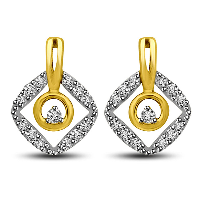 Eye Behold:Two Tone Gold & Diamond Earrings for Her (ER421)