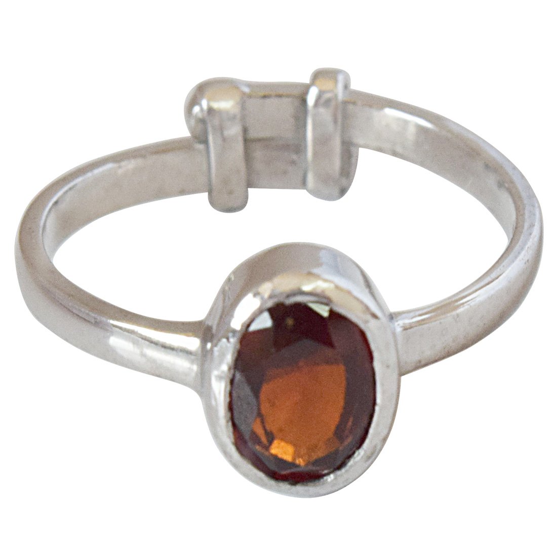 1.58cts Oval Red Garnet and 925 Silver Astrological Ring (GSR60)