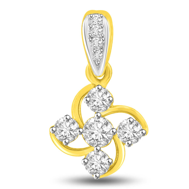 Eternal Directions: 18kt Gold North-South-East-West Diamond Pendant