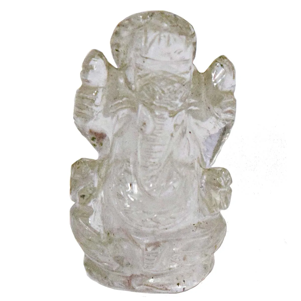 30.34 cts Lord Ganesh God Ganpati Ganesha Real Natural White Quartz Idol Murti (SGP91)