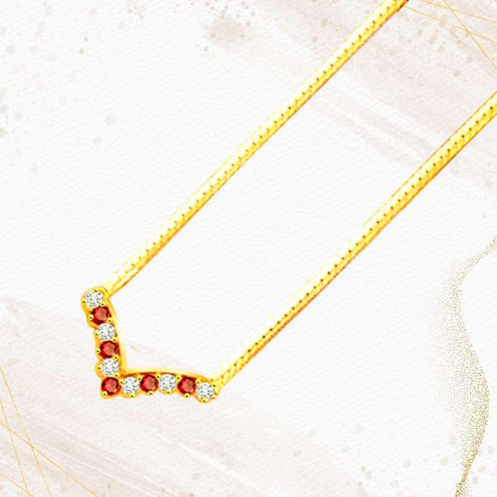 Diamond Cocktail 0.90cts Diamond & Ruby Gold Necklace (DN117)