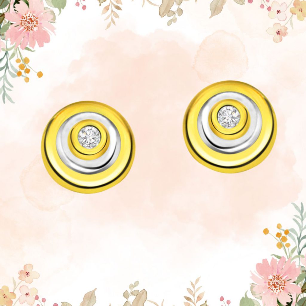 Circle of life - Real Diamond Two Tone Earrings (ER80)