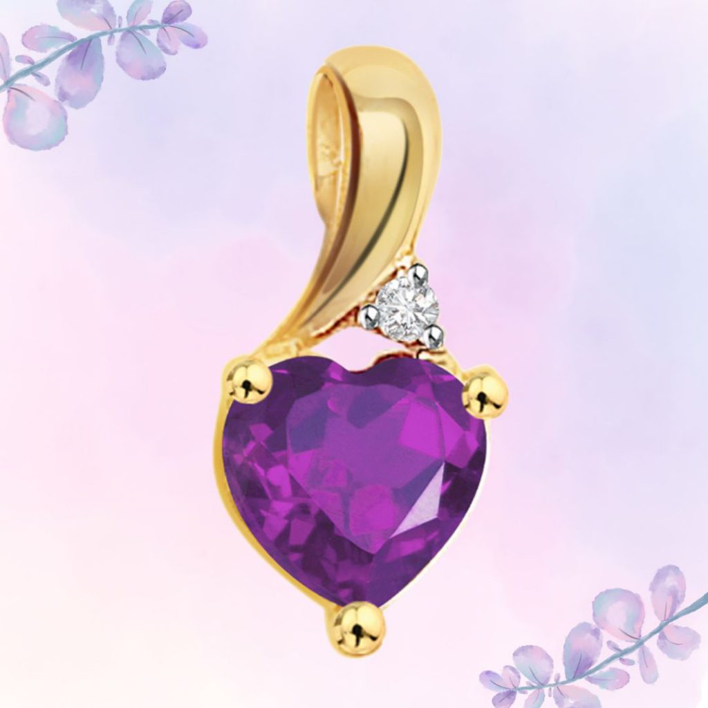 Wildberry - Real Diamond & Amethyst Pendant (P197)