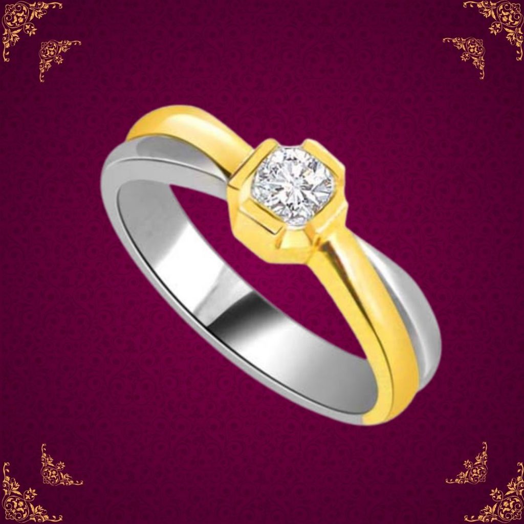 1.00cts Real Diamond Two Tone Solitaire Ring (SDR418)