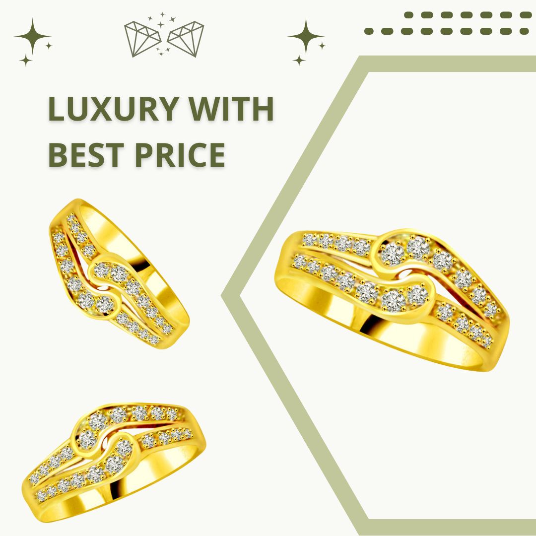 Trendy Real Diamond Gold Ring (SDR766)