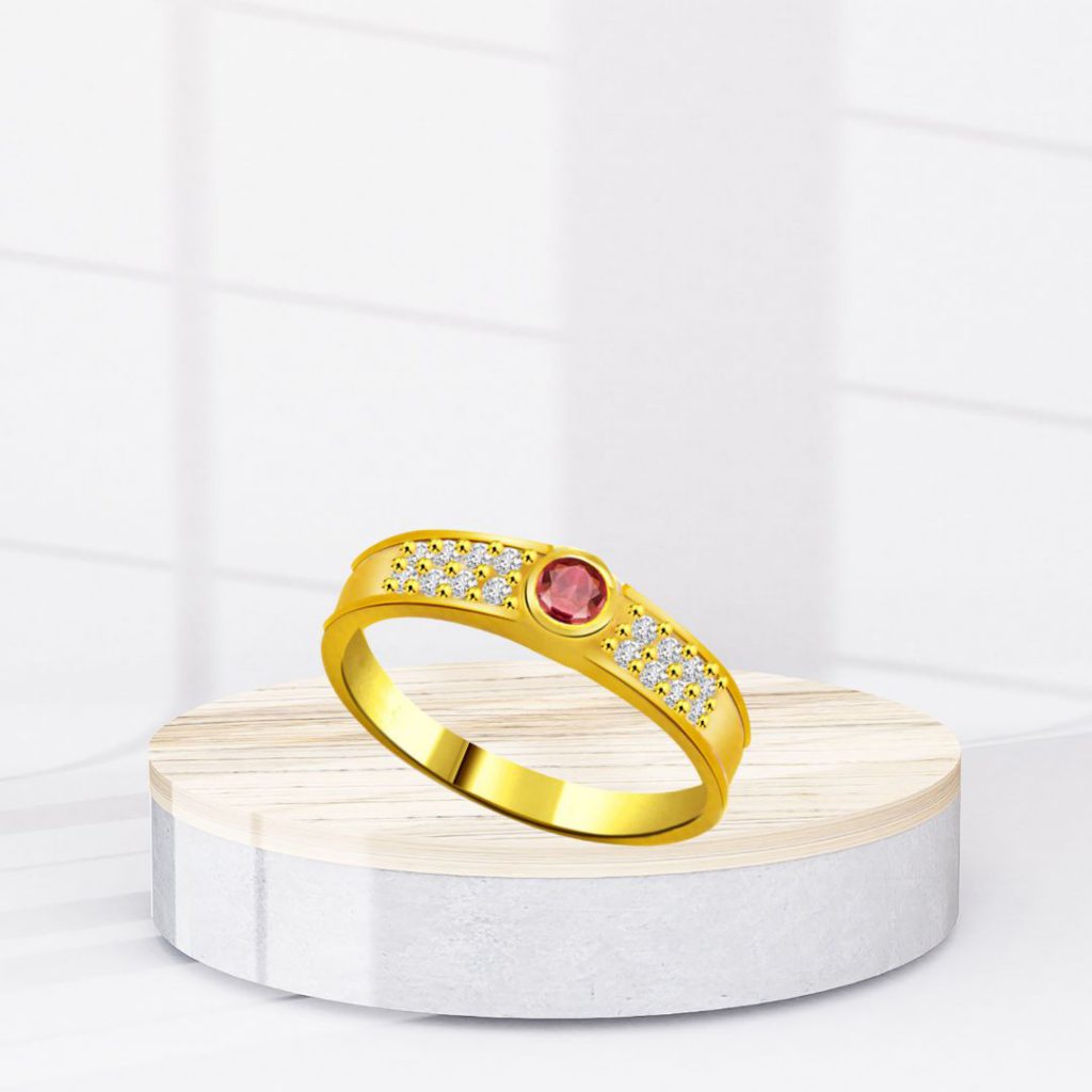 Real Diamond & Ruby Heart Ring (SDR985)