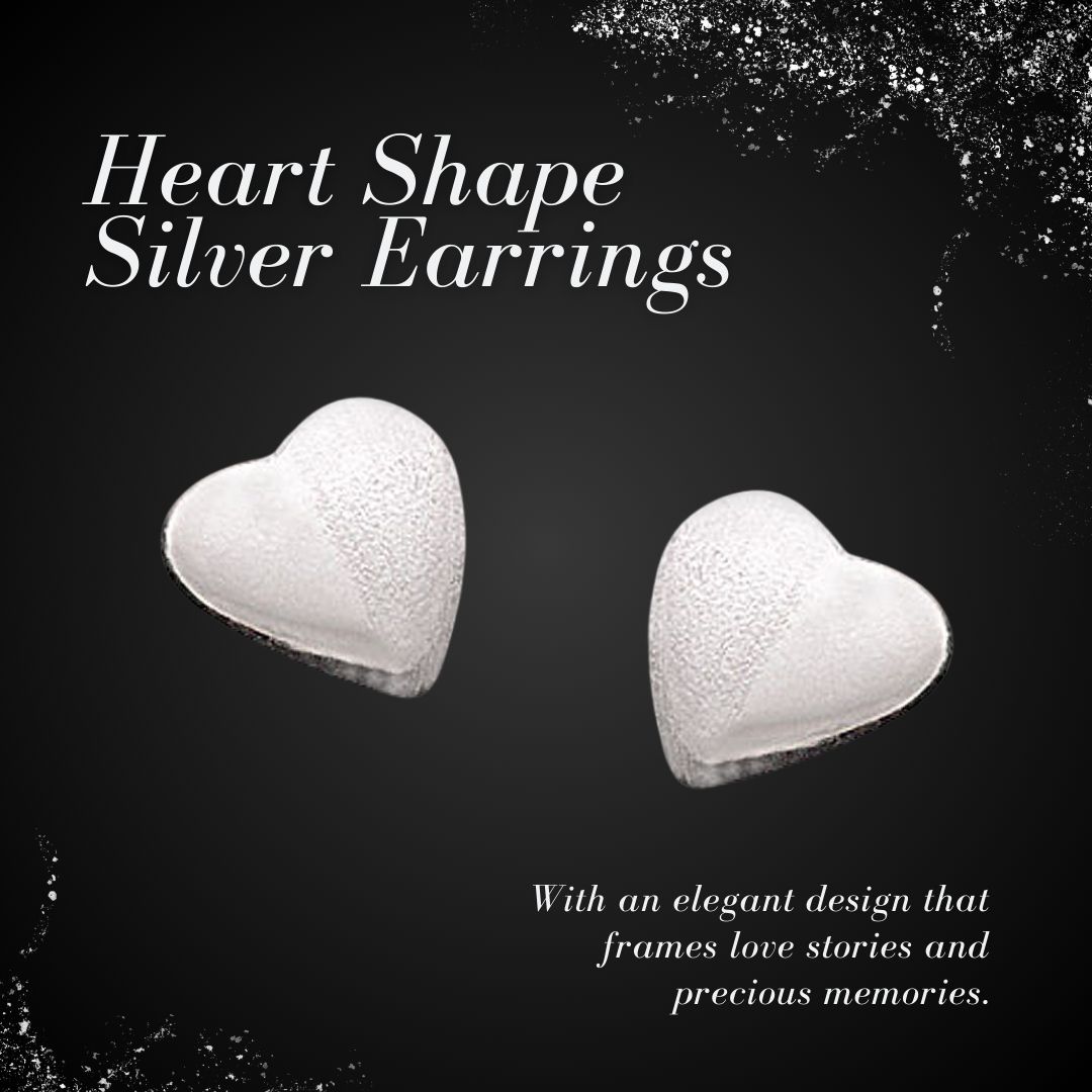 Heart Shaped Sterling Silver Earrings for Girls: A Simple Gift of Love (SDS5)