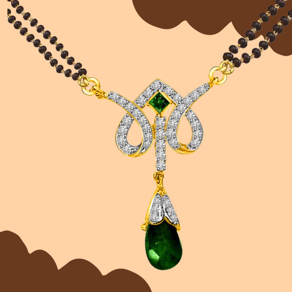 Garden of Paradise Diamond & Drop Green Emerald 18kt Gold Pendant (DN174)